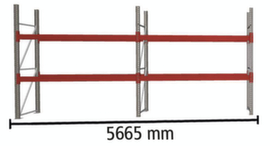 META Palettenregal MULTIPAL für 12 Paletten, 5665 mm breit, 3 Lagerebenen