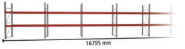 META Palettenregal MULTIPAL für 36 Paletten, 16795 mm breit, 3 Lagerebenen