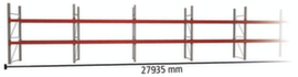 META Palettenregal MULTIPAL für 60 Paletten, 27935 mm breit, 3 Lagerebenen