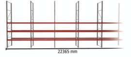 META Palettenregal MULTIPAL für 64 Paletten, 22365 mm breit, 4 Lagerebenen