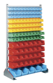 Feststehendes Regal mit Sichtlagerkästen