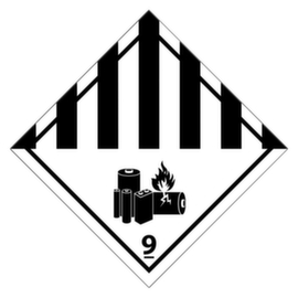 Gefahrenetikett 150 mm - Verschiedene gefährliche Stoffe und Gegenstände: Lithium-Batterien