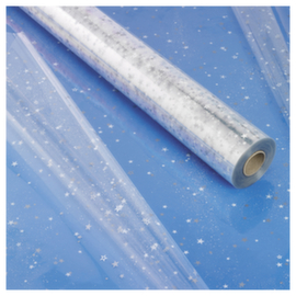 Transparente Geschenkfolie "Silbersterne"