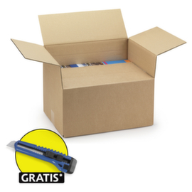 Wellpapp-Faltkarton mit variabler Füllhöhe - 2-wellig - 400x400x300/400 mm