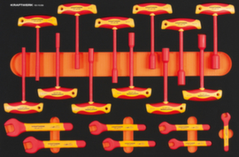 KRAFTWERK® Insert VDE avec poignée en T et mâchoires hexagonales 19 pcs.