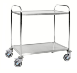 Kongamek Chariot pour l'alimentaire en acier inoxydable, force 100 kg, 2 plateaux