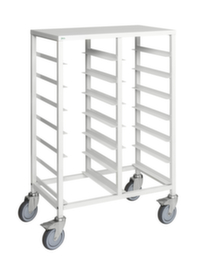 Kongamek Chariot à étagères avec tablettes, force 150 kg, 14 plateaux