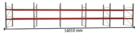 META Rayonnage à palettes MULTIPAL pour 45 palettes, largeur 14010 mm, 3 niveaux de stockage