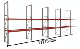 META Rayonnage à palettes MULTIPAL pour 54 palettes, largeur 17275 mm, 3 niveaux de stockage