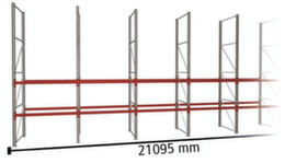 META Rayonnage à palettes MULTIPAL pour 66 palettes, largeur 21095 mm, 3 niveaux de stockage