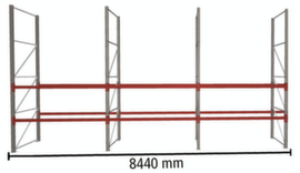 META Rayonnage à palettes MULTIPAL pour 27 palettes, largeur 8440 mm, 3 niveaux de stockage