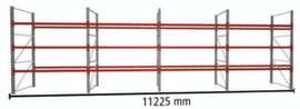 META Rayonnage à palettes MULTIPAL pour 48 palettes, largeur 11225 mm, 4 niveaux de stockage