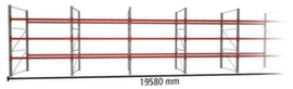 META Rayonnage à palettes MULTIPAL pour 84 palettes, largeur 19580 mm, 4 niveaux de stockage
