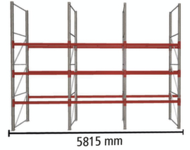 META Rayonnage à palettes MULTIPAL pour 24 palettes, largeur 5815 mm, 4 niveaux de stockage