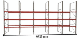 META Rayonnage à palettes MULTIPAL pour 40 palettes, largeur 9635 mm, 4 niveaux de stockage