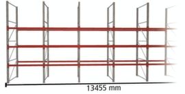 META Rayonnage à palettes MULTIPAL pour 56 palettes, largeur 13455 mm, 4 niveaux de stockage