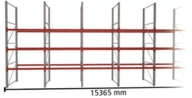 META Rayonnage à palettes MULTIPAL pour 64 palettes, largeur 15365 mm, 4 niveaux de stockage
