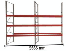 META Rayonnage à palettes MULTIPAL pour 24 palettes, largeur 5665 mm, 4 niveaux de stockage
