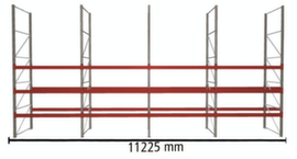 META Rayonnage à palettes MULTIPAL pour 48 palettes, largeur 11225 mm, 4 niveaux de stockage