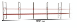 META Rayonnage à palettes MULTIPAL pour 48 palettes, largeur 22365 mm, 3 niveaux de stockage