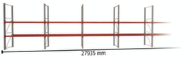 META Rayonnage à palettes MULTIPAL pour 60 palettes, largeur 27935 mm, 3 niveaux de stockage