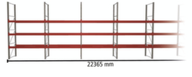 META Rayonnage à palettes MULTIPAL pour 64 palettes, largeur 22365 mm, 4 niveaux de stockage