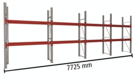 META Rayonnage à palettes MULTIPAL pour 12 palettes, largeur 7725 mm, 3 niveaux de stockage
