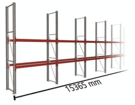 META Rayonnage à palettes MULTIPAL pour 24 palettes, largeur 15365 mm, 3 niveaux de stockage