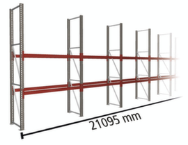META Rayonnage à palettes MULTIPAL pour 33 palettes, largeur 21095 mm, 3 niveaux de stockage