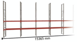 META Rayonnage à palettes MULTIPAL pour 32 palettes, largeur 15365 mm, 4 niveaux de stockage