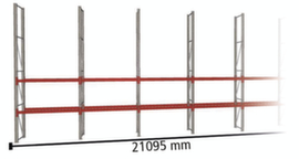 META Rayonnage à palettes MULTIPAL pour 44 palettes, largeur 21095 mm, 4 niveaux de stockage