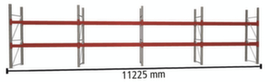 META Rayonnage à palettes MULTIPAL pour 24 palettes, largeur 11225 mm, 3 niveaux de stockage