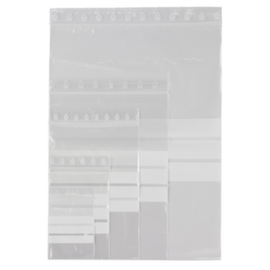 Assortiment de 1000 sachets zip à bandes blanches 50 microns