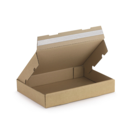 Boîte extra-plate brune avec fermeture adhésive