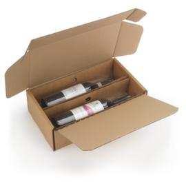 Boîte avec calage carton et film intégré pour 2 bouteilles