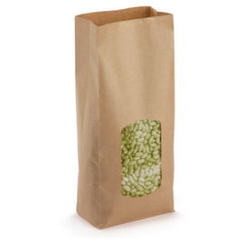 100 sachets kraft à fenêtre 135 x 315 x 75 mm