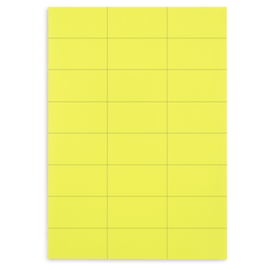 Étiquette fluo jaune rectangulaire adhésif permanent en planche A4 70x37 mm