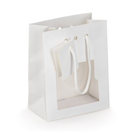 20 sacs blancs vitrine avec fenêtre latéral