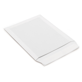 Pochette à dos carton blanche avec fermeture adhésive