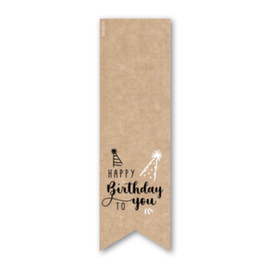 500 étiquettes cadeaux avec message "Happy birthday to you"