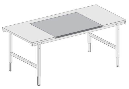 Rocholz Edelstahlauflage für Packtisch, Breite x Tiefe 1000 x 800 mm