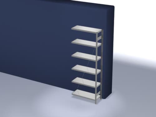 hofe System-Steckregal Anbaufeld, Höhe x Breite x Tiefe 2500 x 1010 x 435 mm, 6 Böden
