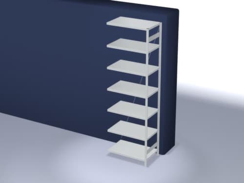 hofe System-Steckregal Anbaufeld, Höhe x Breite x Tiefe 3000 x 1010 x 635 mm, 7 Böden