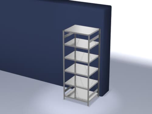 hofe System-Steckregal in Standard Bauart, Höhe x Breite x Tiefe 2500 x 1060 x 835 mm, 6 Böden