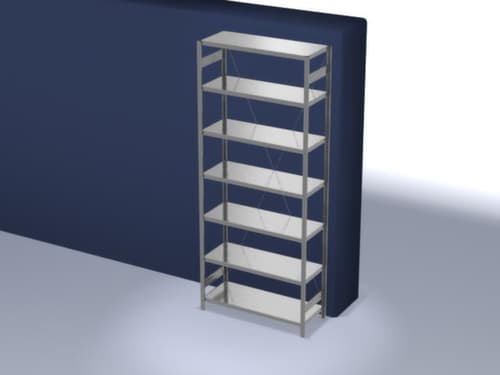 hofe System-Steckregal in Standard Bauart, Höhe x Breite x Tiefe 3000 x 1360 x 535 mm, 7 Böden