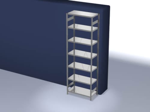 hofe Traversenregal in Standard Bauart, Höhe x Breite x Tiefe 3000 x 1060 x 535 mm, 7 Böden
