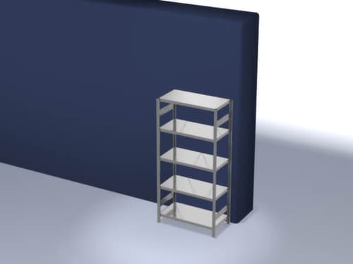 hofe Traversenregal in schwerer Bauart, Höhe x Breite x Tiefe 2000 x 1060 x 535 mm, 5 Böden