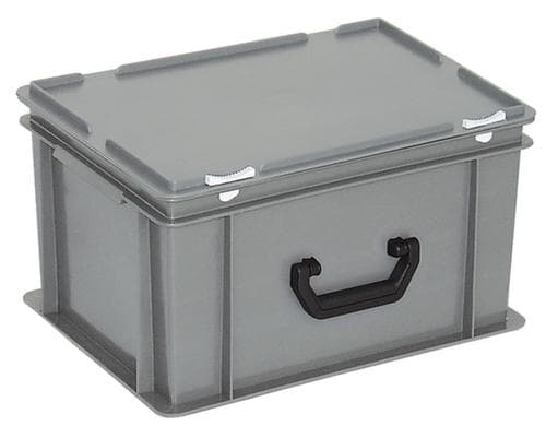 Euronorm-Koffer, grau, HxLxB 235x400x300 mm