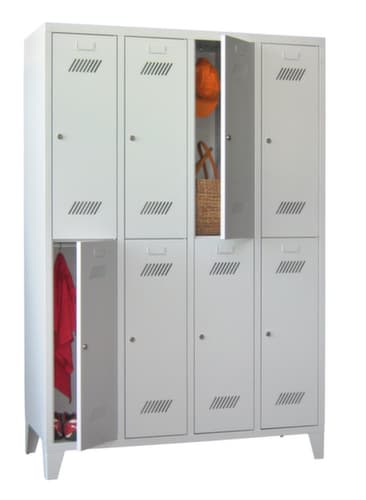PAVOY Doppelstöckiger Garderobenschrank Basis mit 4x2 Abteilen, Abteilbreite 300 mm