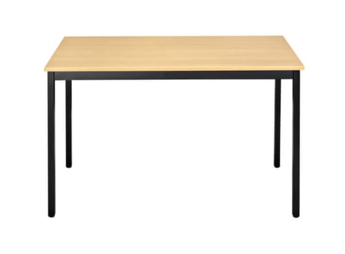 Rechteckiger Vierkantrohr-Mehrzwecktisch, Breite x Tiefe 1600 x 800 mm, Platte Buche